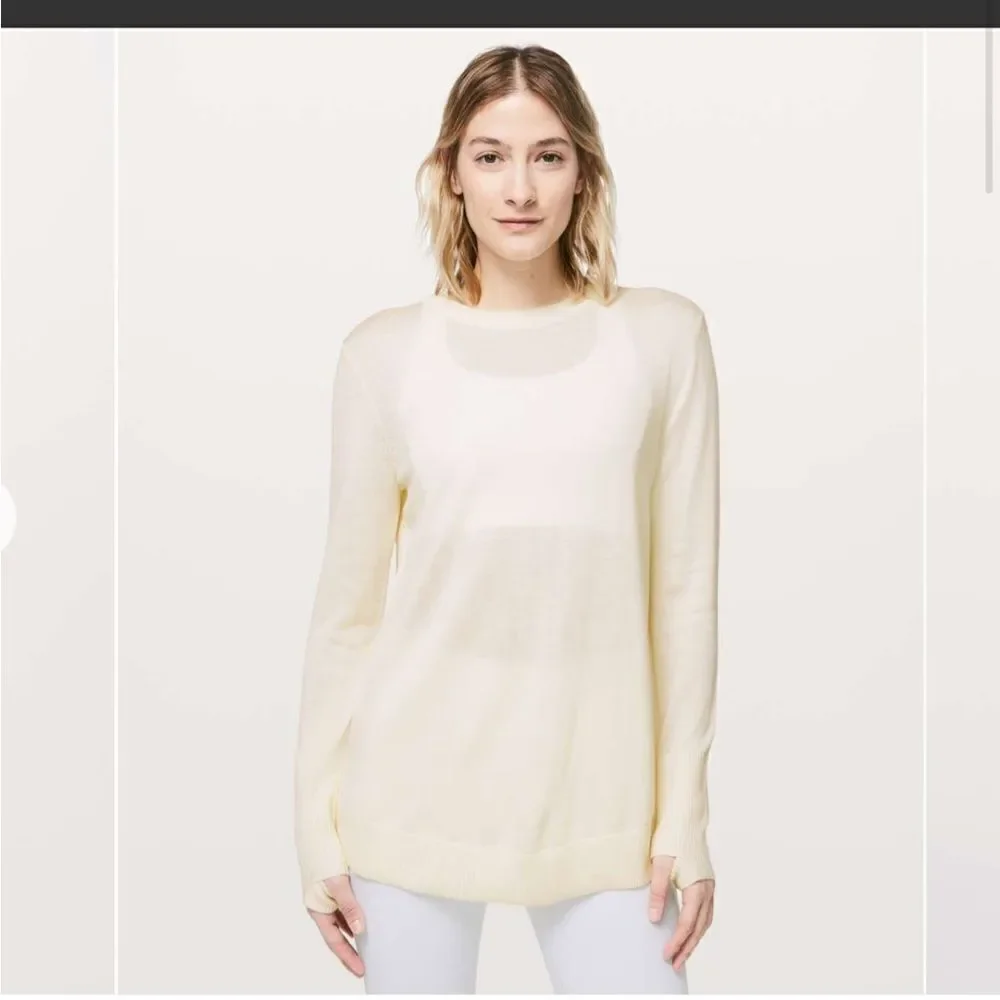 NWT New LULULEMON Still at Ease Pullover Sweater Split Open Back Angel Wing 8